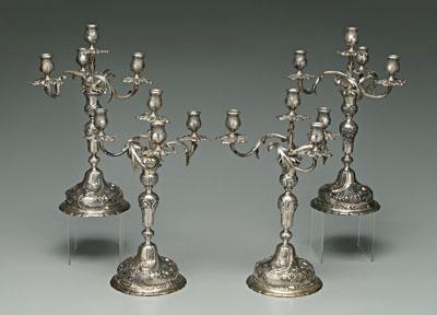 Set four Viennese silver candelabra  9220b