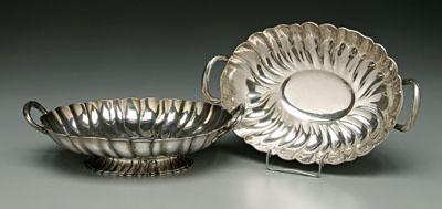 Pair Viennese silver bowls oval 9220d
