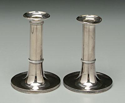 Pair Viennese silver candlesticks: