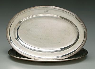 Pair Viennese silver trays oval 9221b