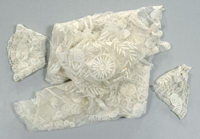 Fine lace costume remnant, applied