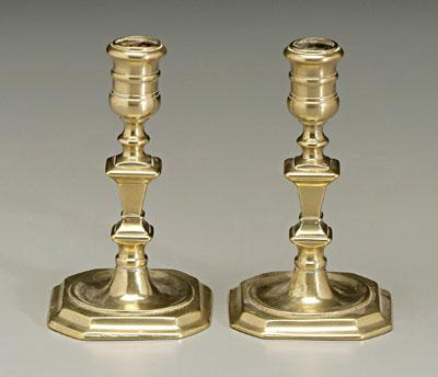 Pair brass candlesticks: tapered