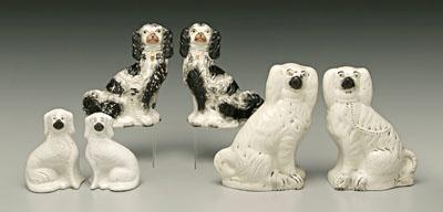 Three pairs Staffordshire Spaniels: