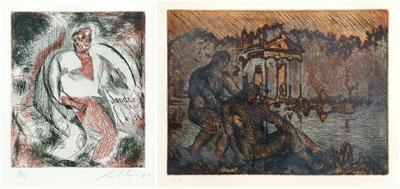 Two Sandro Chia color etchings
