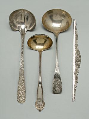 Four silver items Kirk ruler  92299