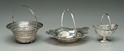 Three sterling baskets one oval 922ad