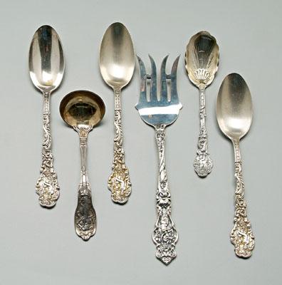 14 pieces sterling flatware: 10 pieces