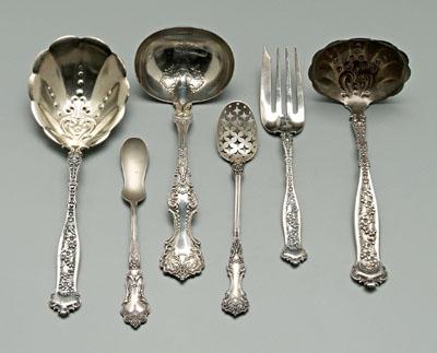 15 pieces sterling flatware: eight