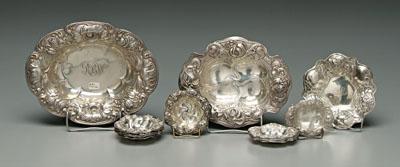 Art Nouveau sterling bowls: oval