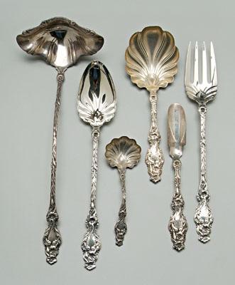 Whiting Lily sterling flatware, serving