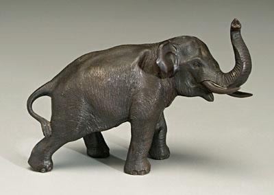 Japanese bronze elephant, dark brown