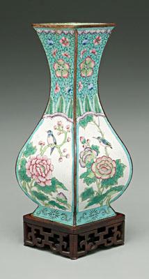 Chinese enameled vase quadrilateral 92316