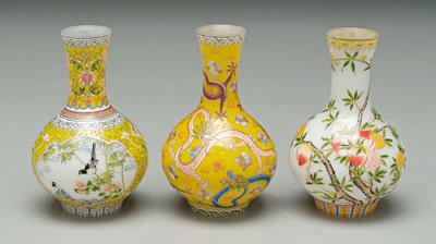 Three Chinese enameled glass vases  9231b