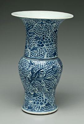 Chinese blue and white vase, trumpet