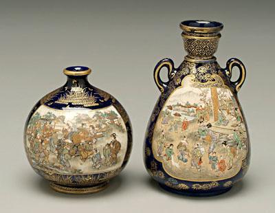 Two Japanese satsuma vases both 92329