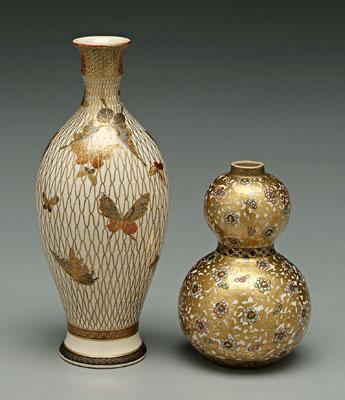 Two pieces Japanese satsuma vase  9232b