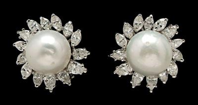 South sea pearl diamond earrings  92332
