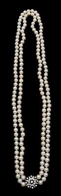 Double pearl necklace diamond 92334