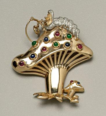 Disney gold and diamond pin, Alice in