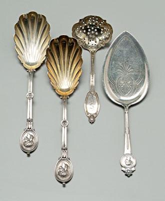 Four pieces Medallion silver flatware  92362