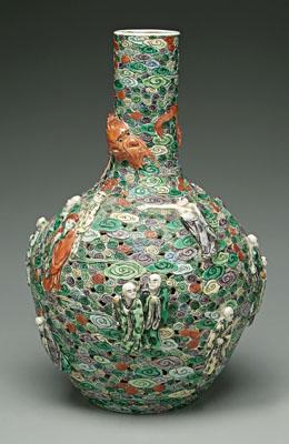 Chinese famille verte vase, bottle