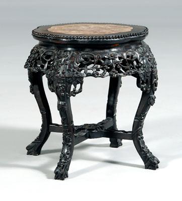 Chinese rosewood and marble stand  92374