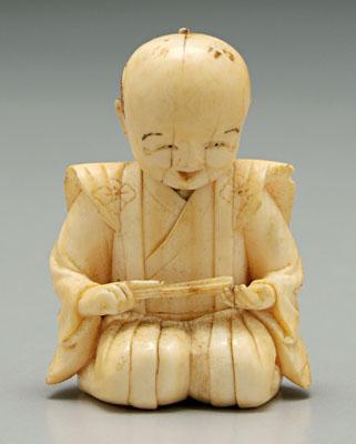 Japanese ivory okimono , carved