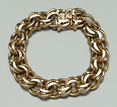 14 kt yellow gold bracelet interlocking 9238a