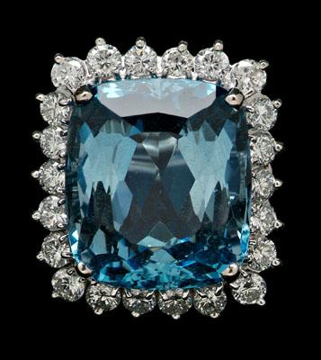 Aquamarine diamond ring central 9238c