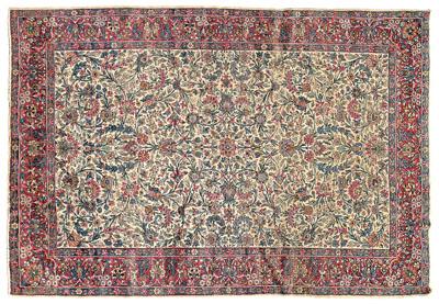 Kerman rug, repeating floral designs