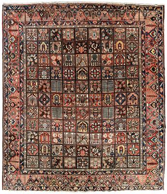 Baktiari rug, square panels with