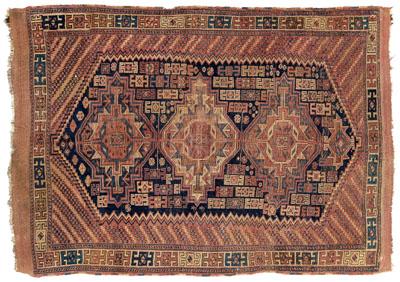 Shirvan rug, three central medallions