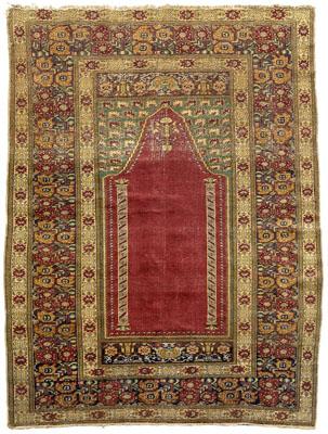 Turkish prayer rug, central mihrab