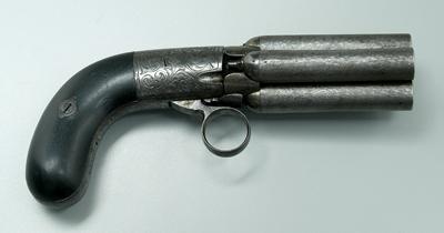 Belgian four barrel pepperbox pistol,