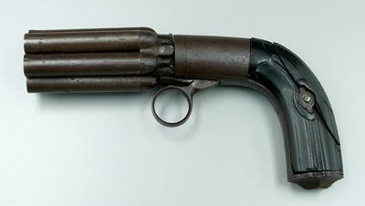 Belgian pepperbox pistol, six revolving