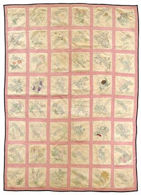 1912 state flower embroidered quilt  92027