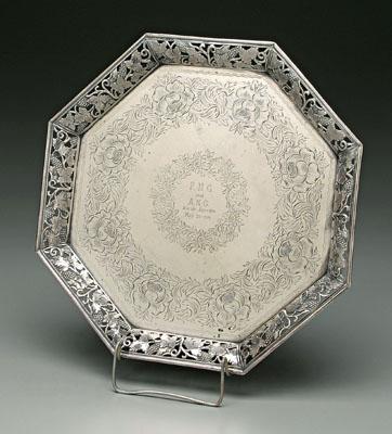 Portuguese/Brazilian silver tray, octagonal