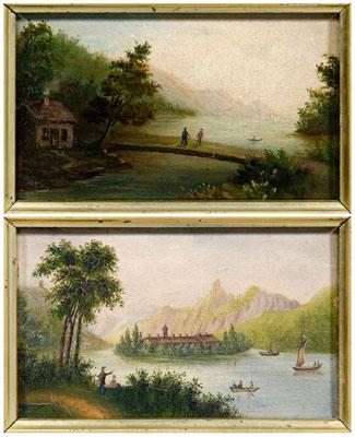 Pair Hudson River School paintings 92068