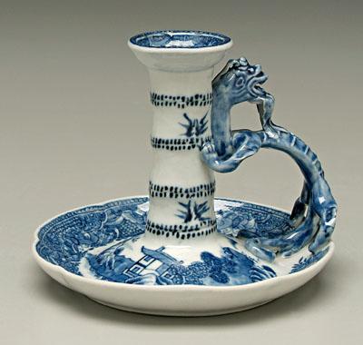 Chinese blue and white export chamberstick  9208e