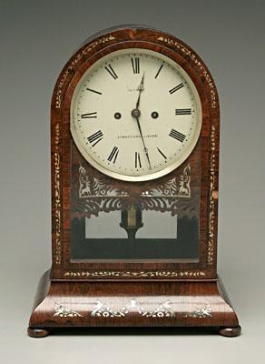 English inlaid rosewood shelf clock  920a1