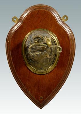 Brass eagle wall plaque, eagle head