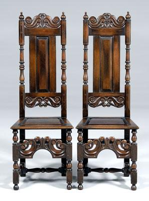 Pair William and Mary style chairs  9211d