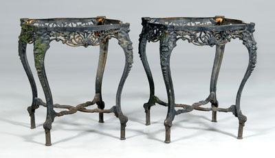 Pair Victorian cast iron tables  92124