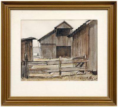 Harry Allen Davis watercolor Indiana Tennessee  9214a