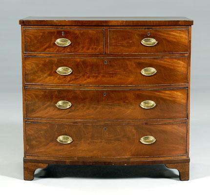 Hepplewhite chest of drawers, figured