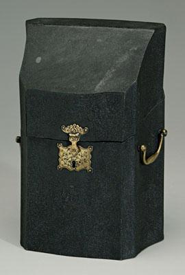 Shagreen knife box, tapered lid