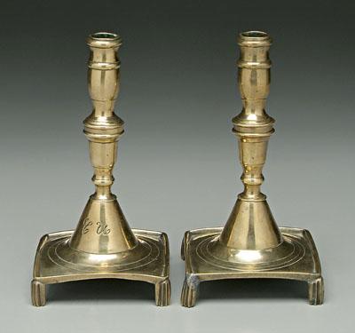 Pair brass candlesticks baluster 92176