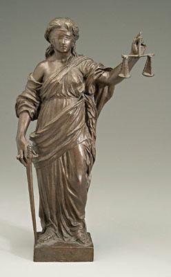 Figural bronze sculpture, Justice,