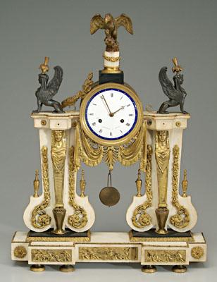 Ormolu mounted Empire clock, marble
