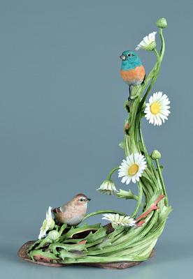 Boehm porcelain bird group, lazuli